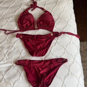 Chic Burgundy Bikini Set